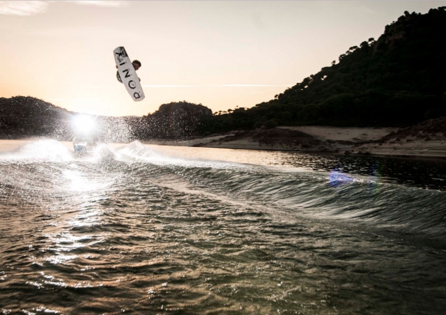  Wakeboarding at dusk in San Juan